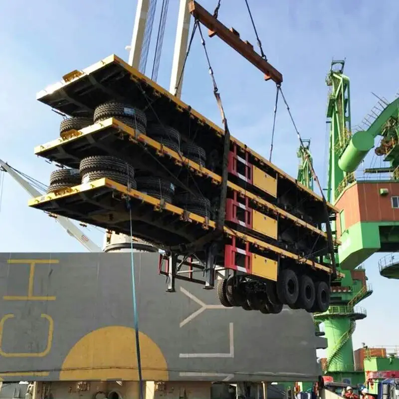 hot sale 3 axles flatbed semi trailer