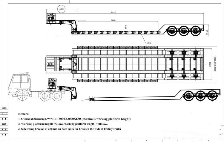 Gooseneck low bed semi-trailer