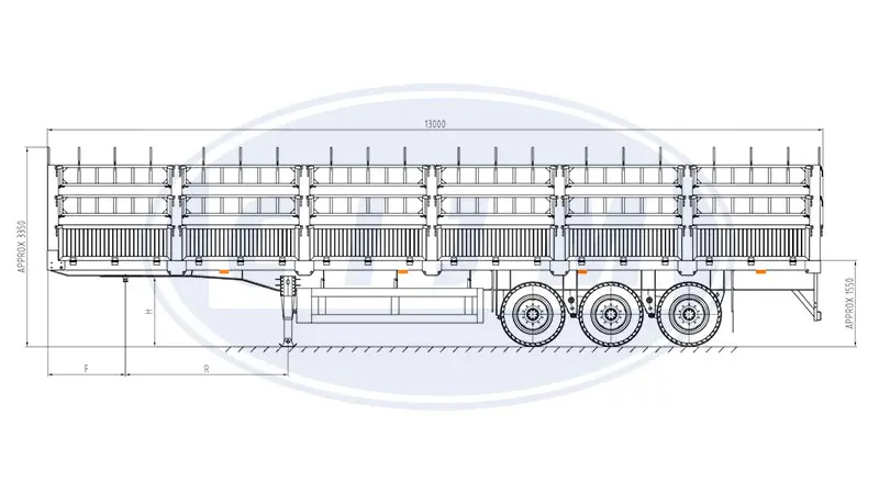 3 Axle Fence Cargo Semi Trailer